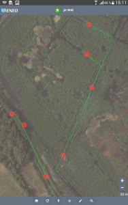 application mobile MyENEO pièges (en rouge) et tracking (en vert)